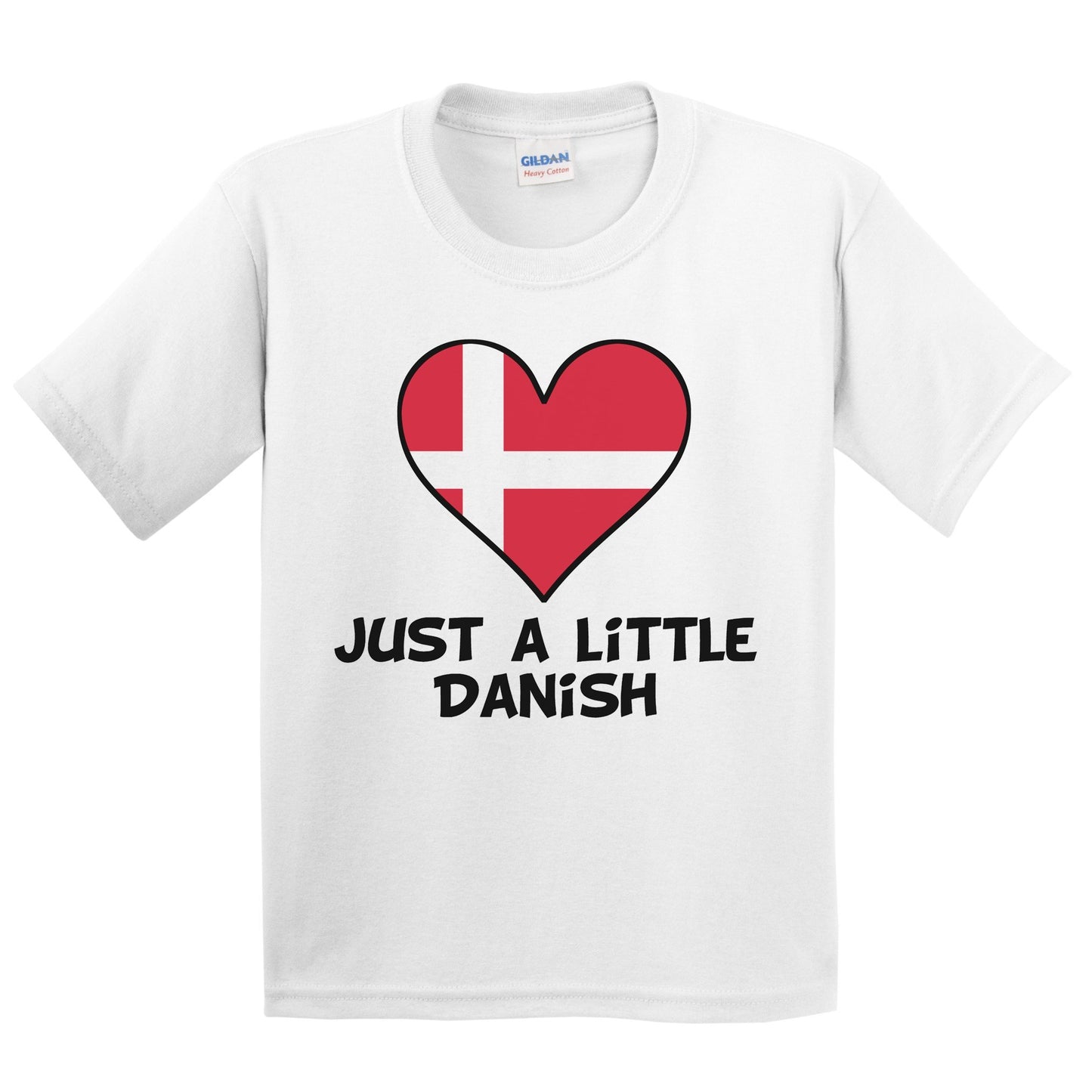 Just A Little Danish T-Shirt - Funny Denmark Flag Kids Youth Shirt