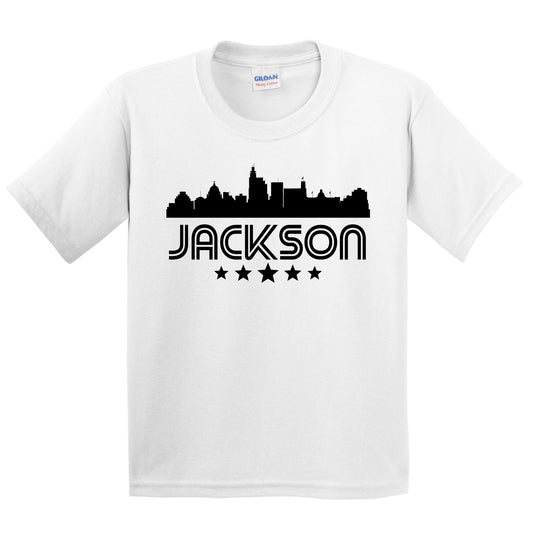 Jackson Mississippi Skyline Retro Style Kids T-Shirt