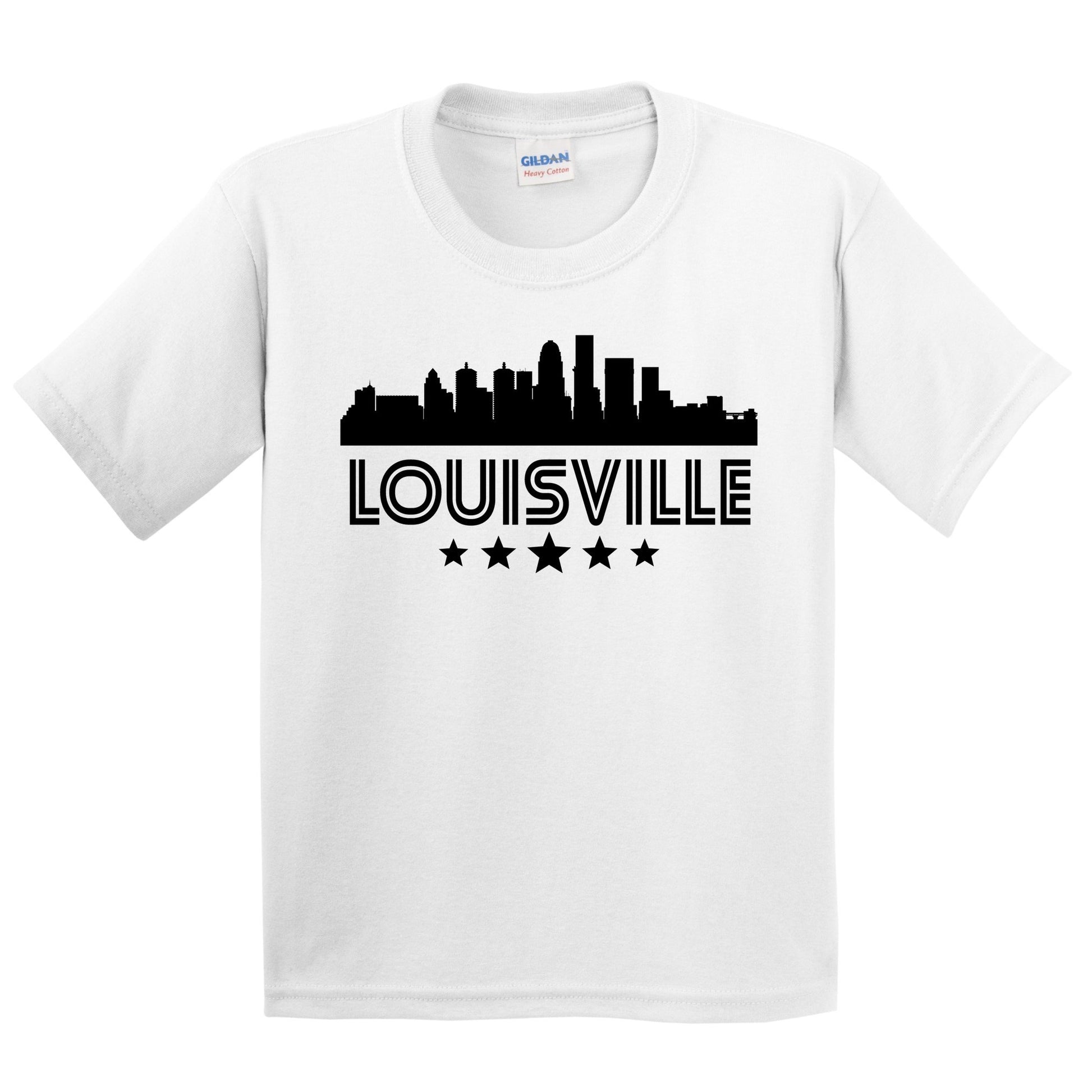 Louisville Kentucky Skyline Retro Style Kids T-Shirt