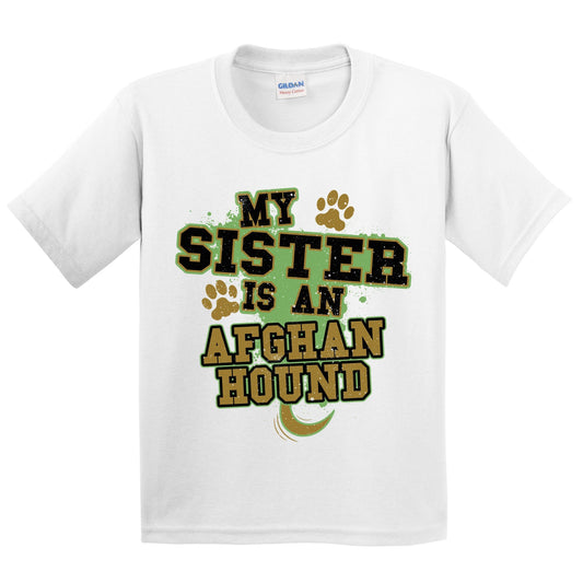 My Sister Is An Afghan Hound Funny Dog Kids Youth T-Shirt