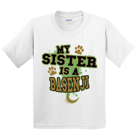 My Sister Is A Basenji Funny Dog Kids Youth T-Shirt