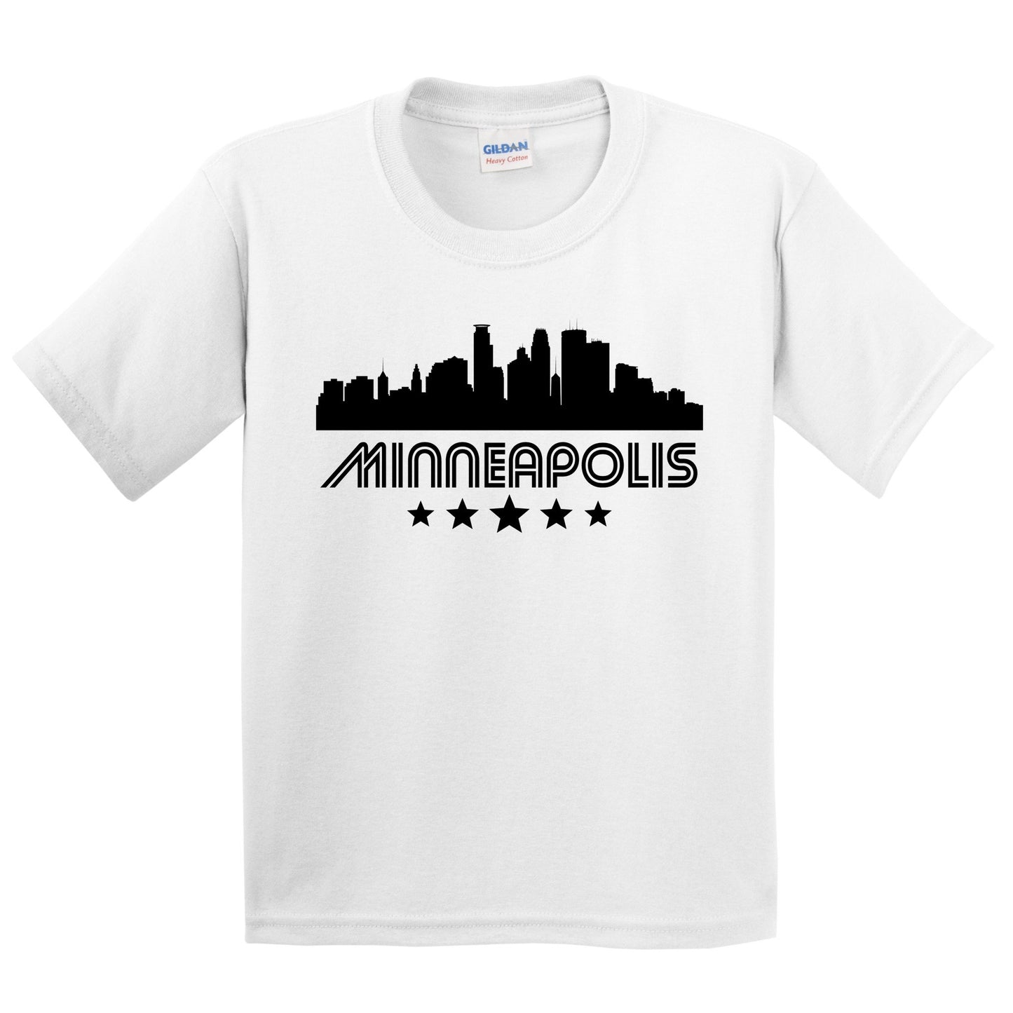 Minneapolis Minnesota Skyline Retro Style Kids T-Shirt