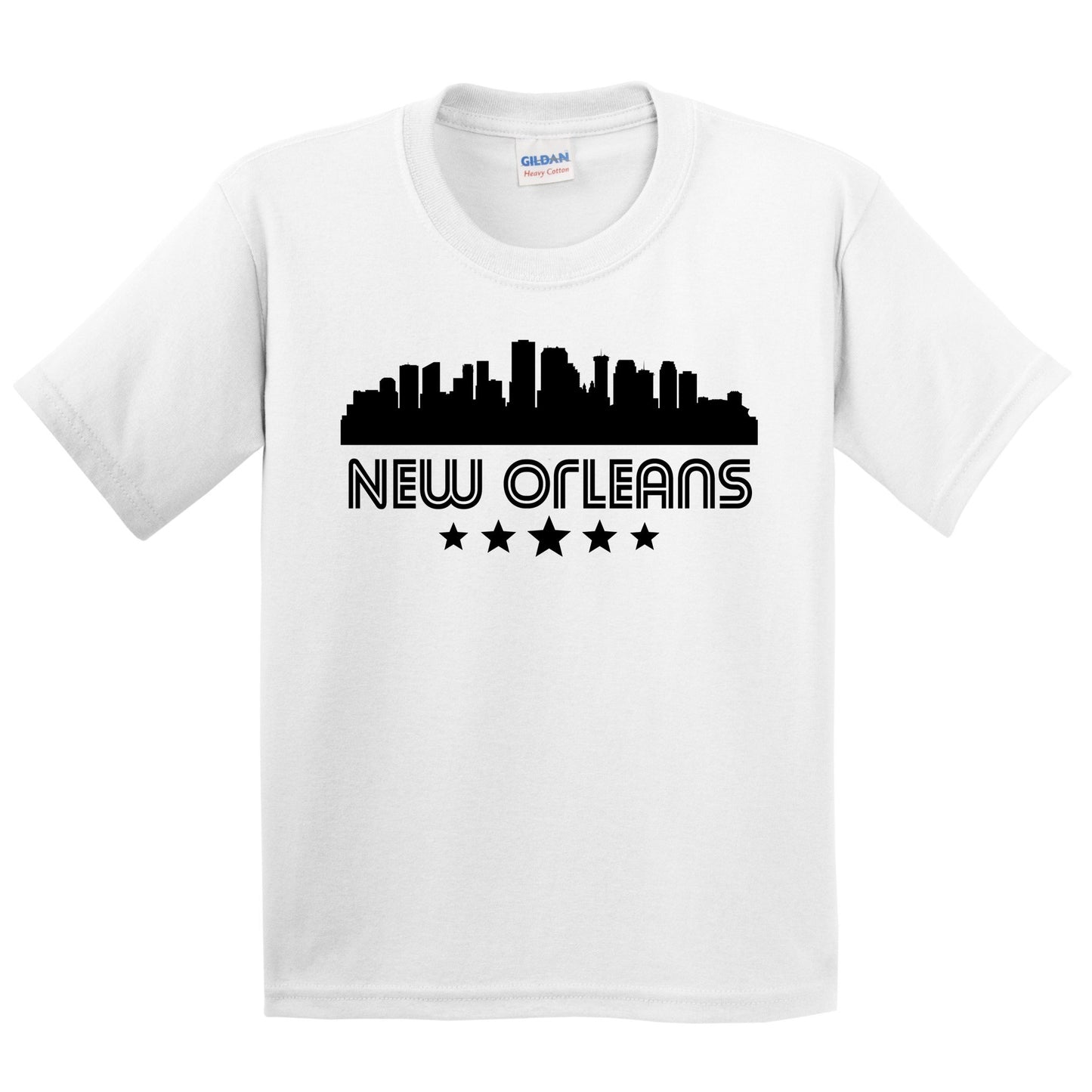 New Orleans Louisiana Skyline Retro Style Kids T-Shirt