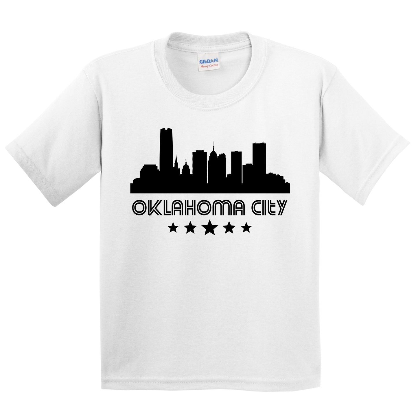 Oklahoma City Oklahoma Skyline Retro Style Kids T-Shirt