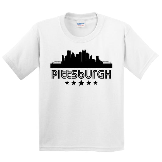 Pittsburgh Pennsylvania Skyline Retro Style Kids T-Shirt