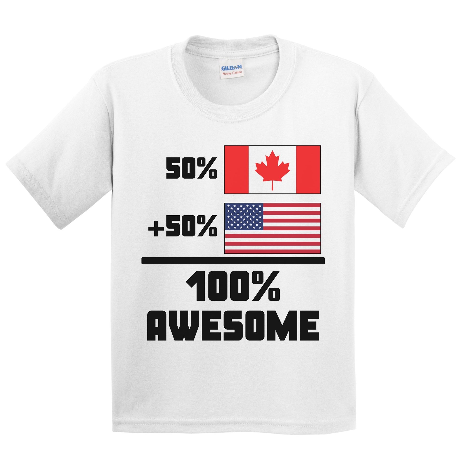 50% Canadian 50% American Awesome Funny Flag Kids Youth T-Shirt – Really Awesome Shirts