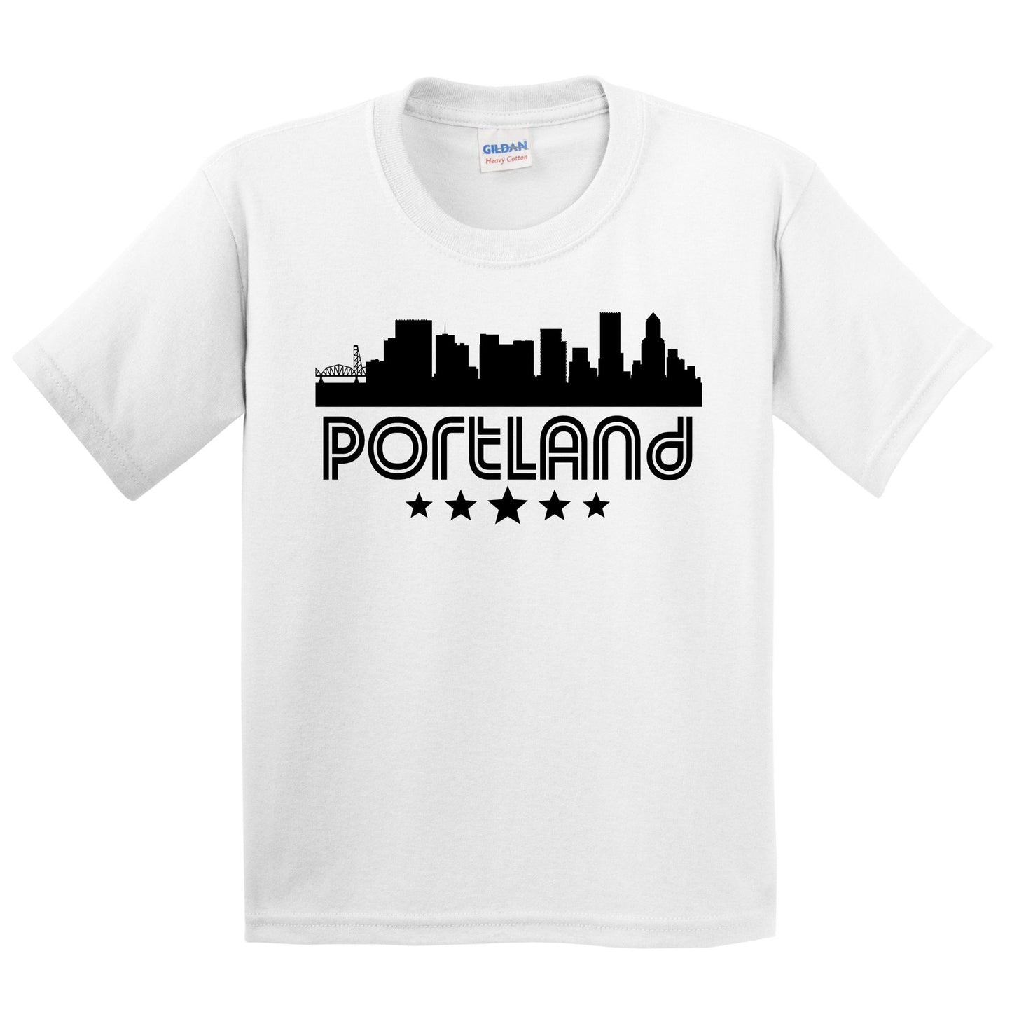 Portland Oregon Skyline Retro Style Kids T-Shirt