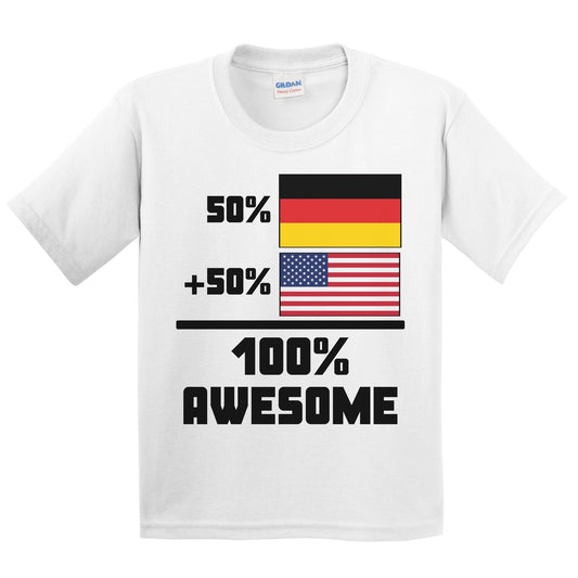 50% German 50% American 100% Awesome Funny Flag Kids Youth T-Shirt