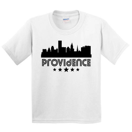 Providence Rhode Island Skyline Retro Style Kids T-Shirt