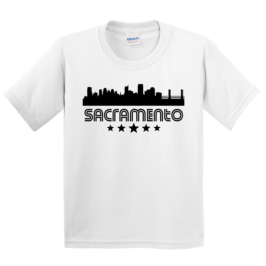 Sacramento California Skyline Retro Style Kids T-Shirt