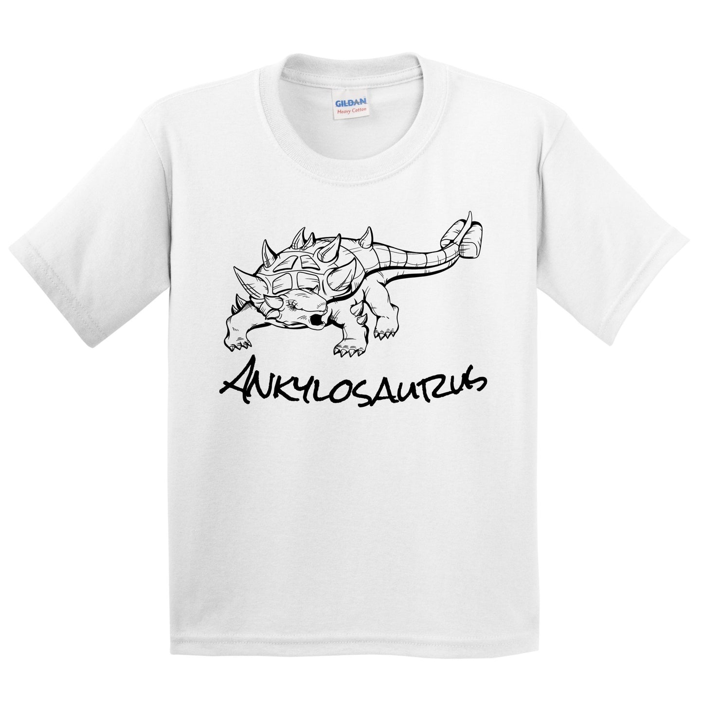 Ankylosaurus Sketch Cool Prehistoric Animal Dinosaur Kids Youth T-Shirt