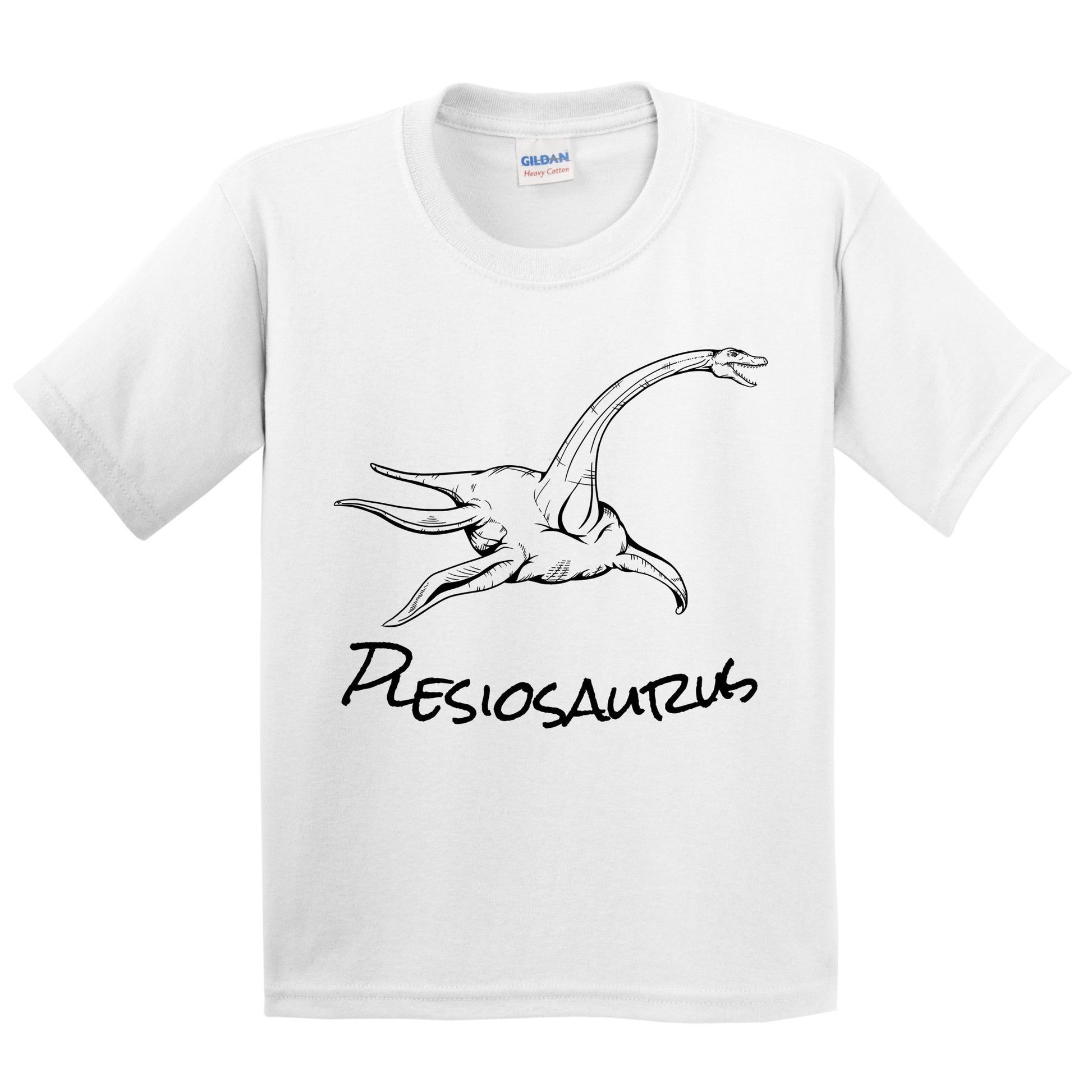 Plesiosaurus Sketch Cool Prehistoric Animal Dinosaur Kids Youth T-Shirt