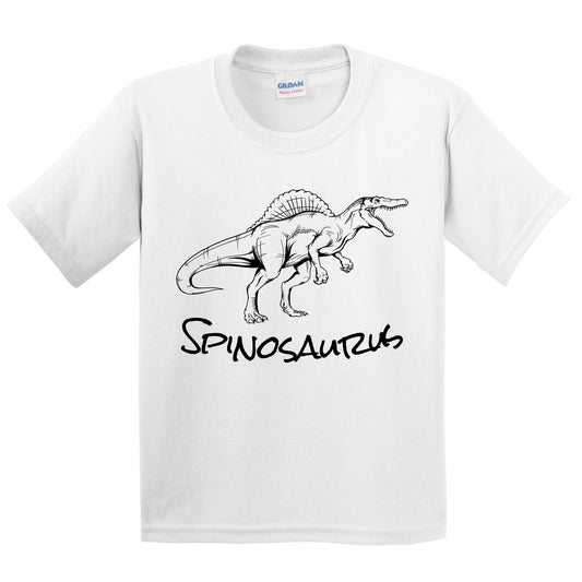 Spinosaurus Sketch Cool Prehistoric Animal Dinosaur Kids Youth T-Shirt