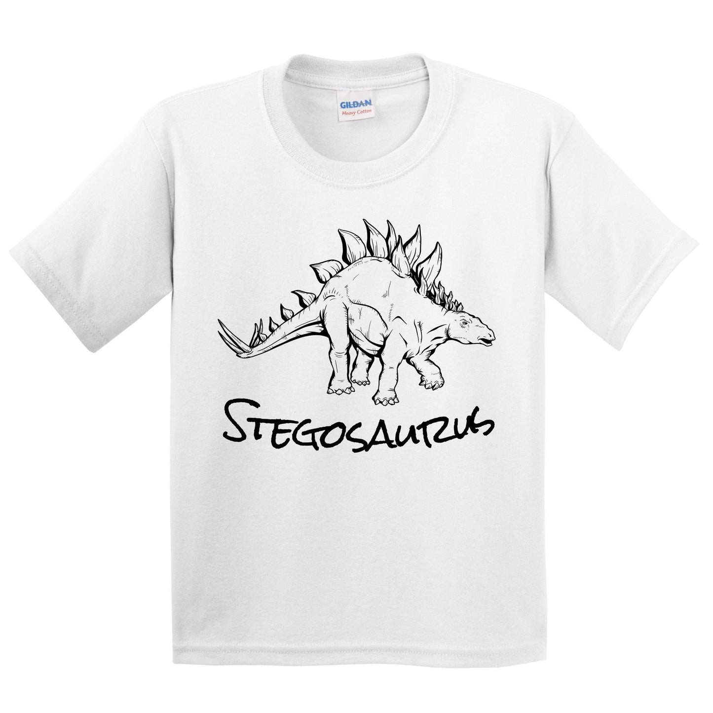 Stegosaurus Sketch Cool Prehistoric Animal Dinosaur Kids Youth T-Shirt