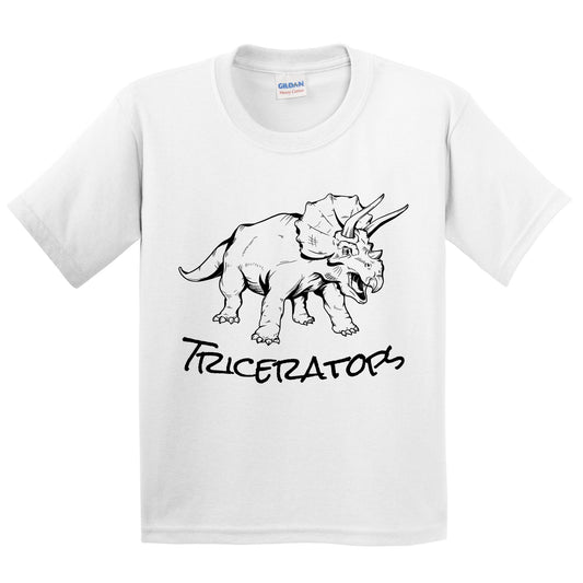 Triceratops Sketch Cool Prehistoric Animal Dinosaur Kids Youth T-Shirt
