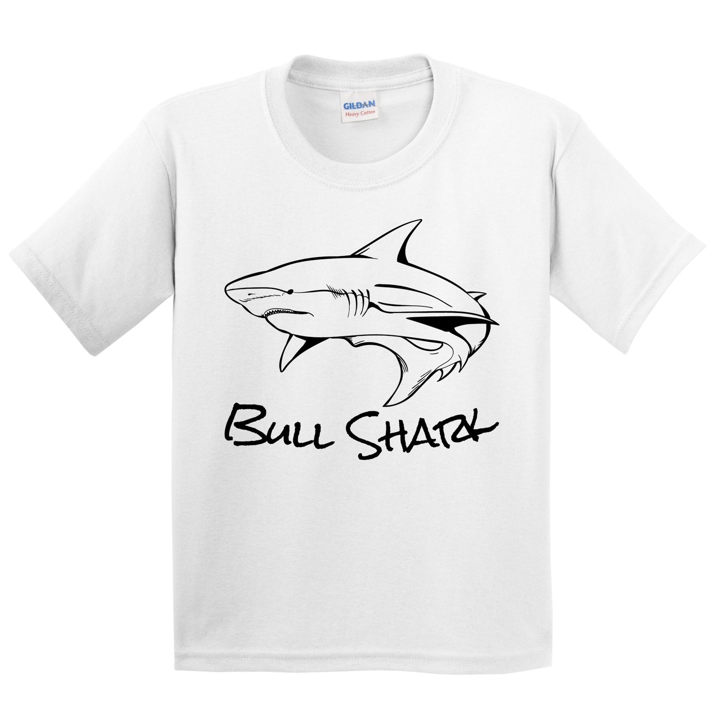 Bull Shark Sketch Cool Shark Kids Youth T-Shirt