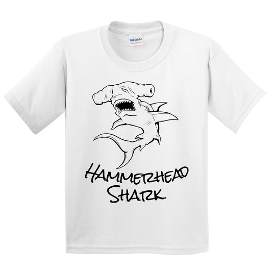 Great Hammerhead Shark Sketch Cool Shark Kids Youth T-Shirt