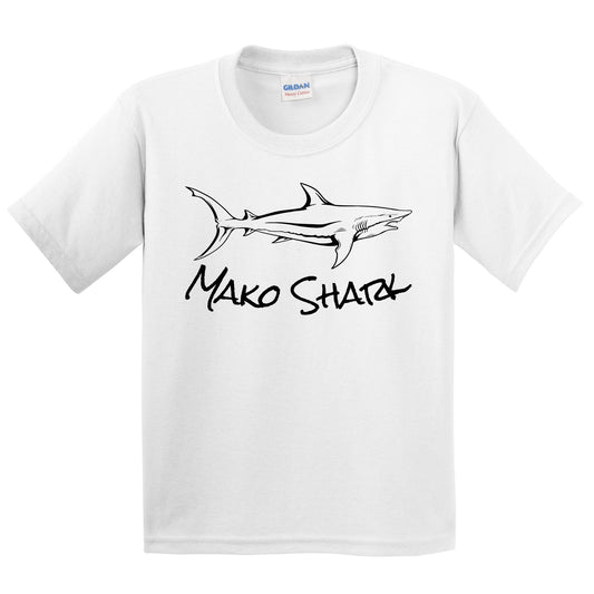 Mako Shark Sketch Cool Shark Kids Youth T-Shirt