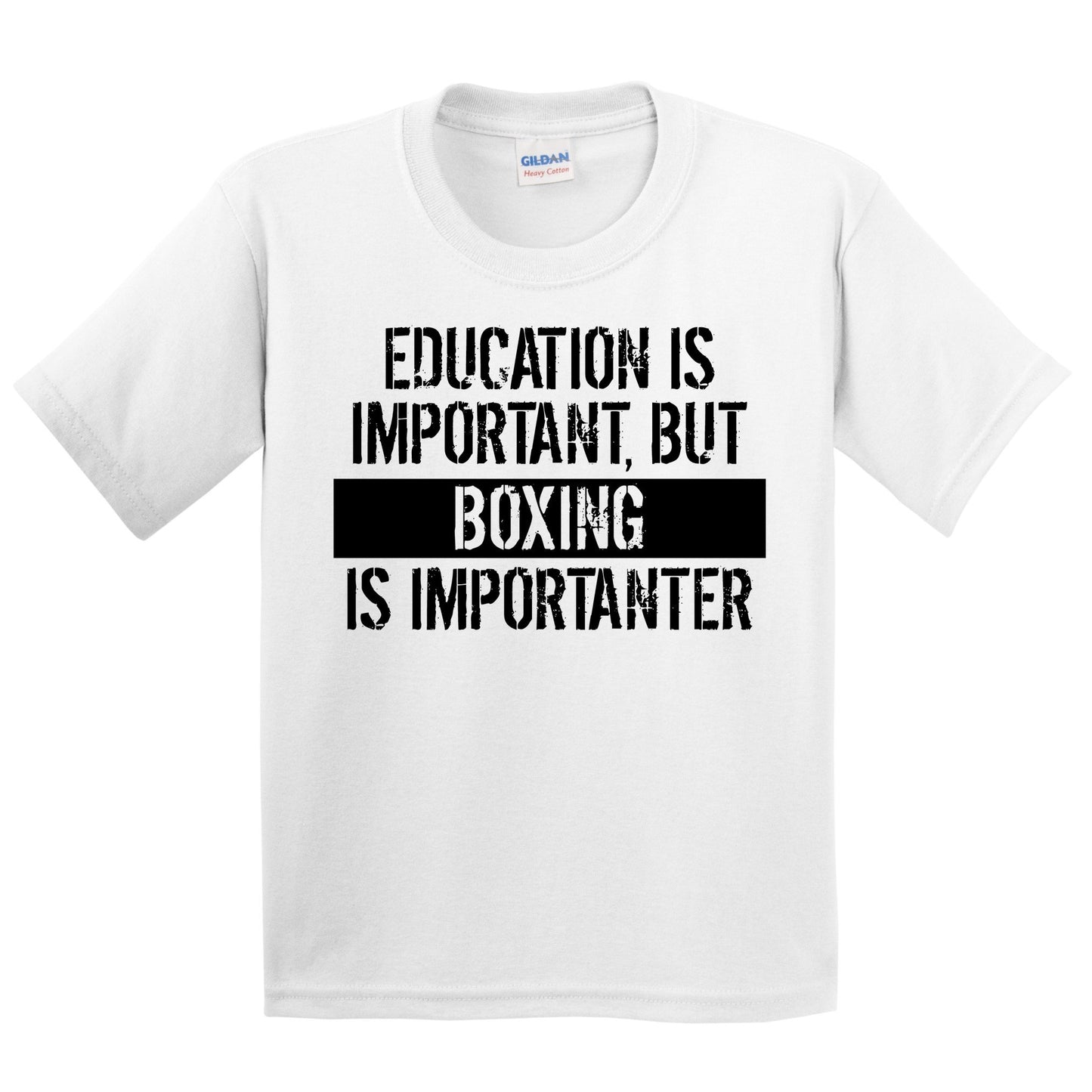 Education Is Important But Boxing Is Importanter Funny Kids Youth T-Shirt