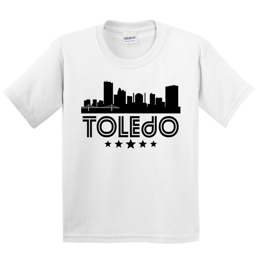 Toledo Ohio Skyline Retro Style Kids T-Shirt