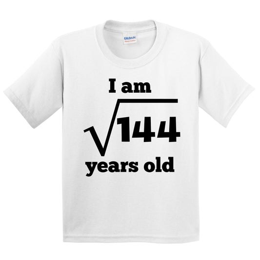 Square Root 12 Years Old Funny 12th Birthday Kids T-Shirt For Kids