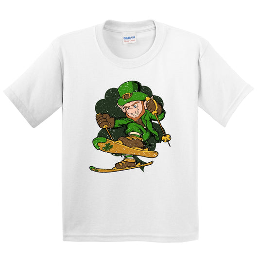 Skier Leprechaun St. Patrick's Day Skiing Youth T-Shirt