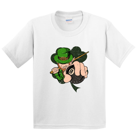 Billiards Player Leprechaun St. Patrick's Day Pool Youth T-Shirt