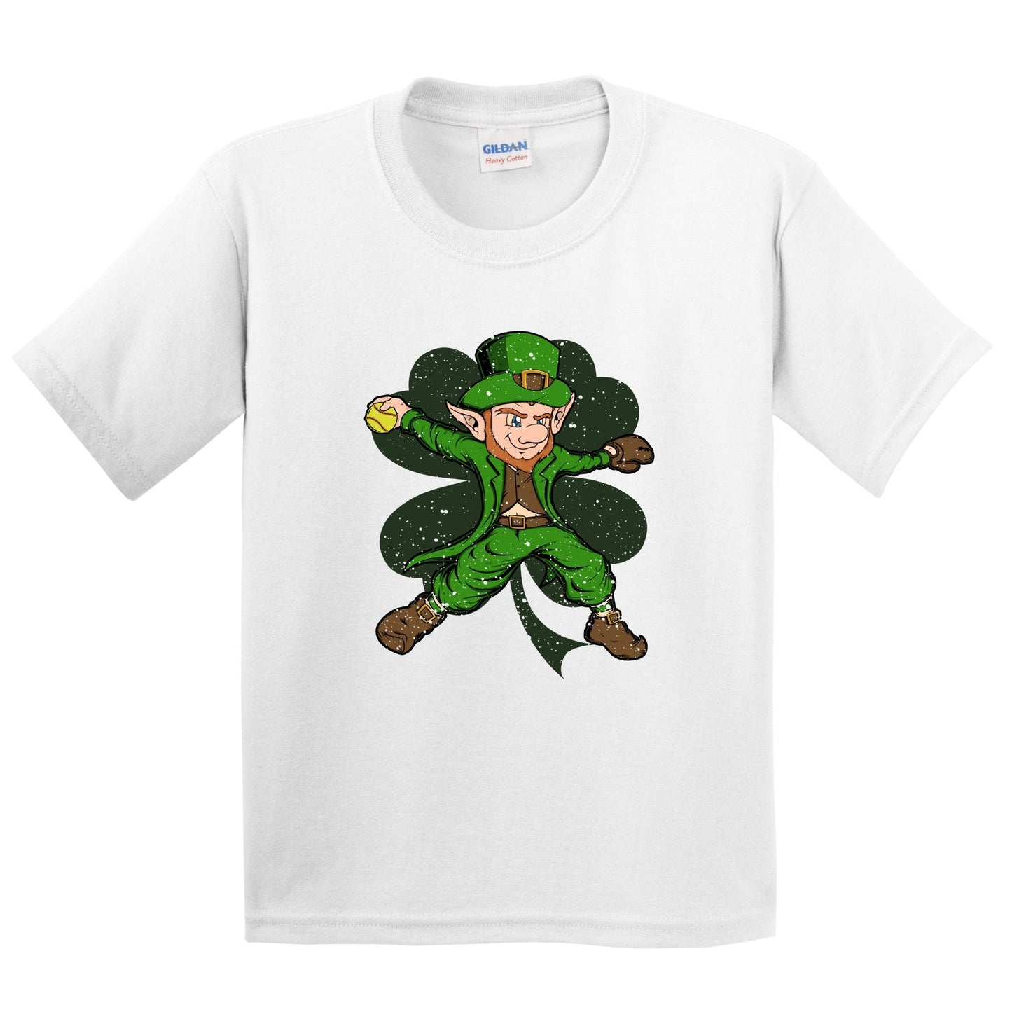 Softball Pitcher Leprechaun St. Patrick's Day Softball Youth T-Shirt