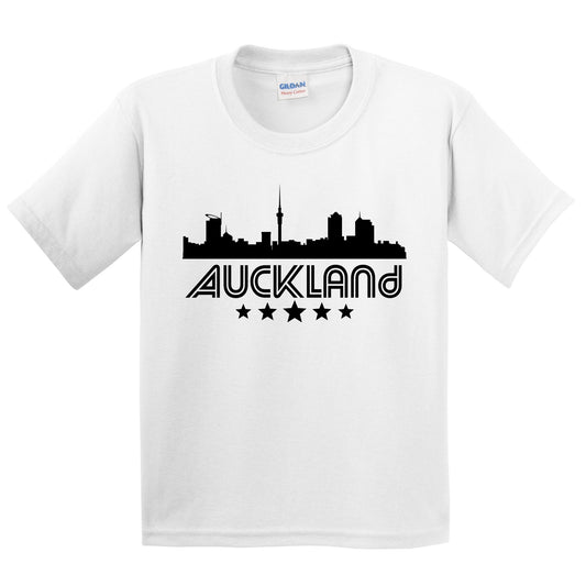 Auckland New Zealand Skyline Retro Style Kids T-Shirt