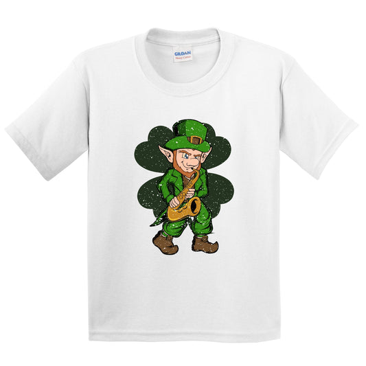 Sax Player Leprechaun St. Patrick's Day Saxophone Youth T-Shirt