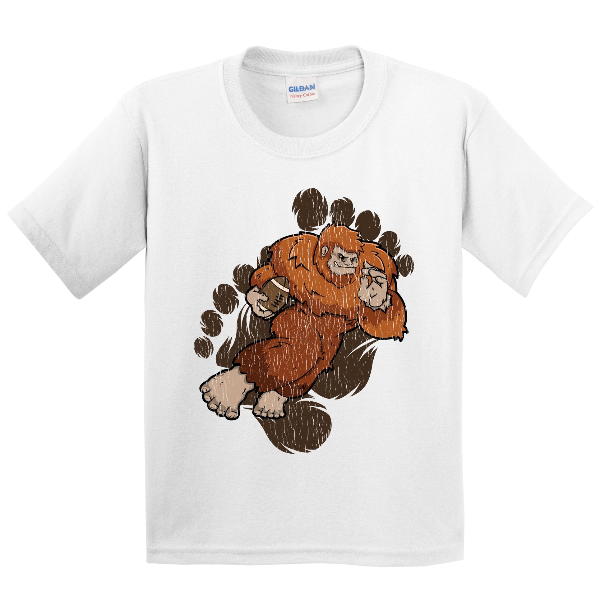 Kids Bigfoot Football Shirt - Sasquatch Running Back Youth T-Shirt