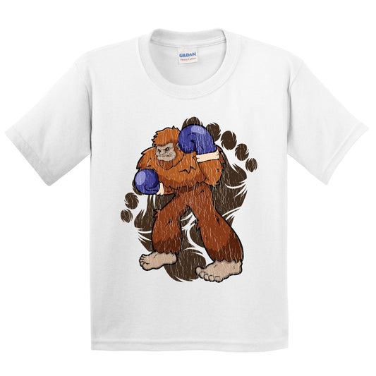 Kids Bigfoot Boxing Shirt - Sasquatch Boxing Youth T-Shirt