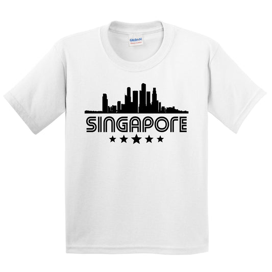 Singapore Skyline Retro Style Kids T-Shirt