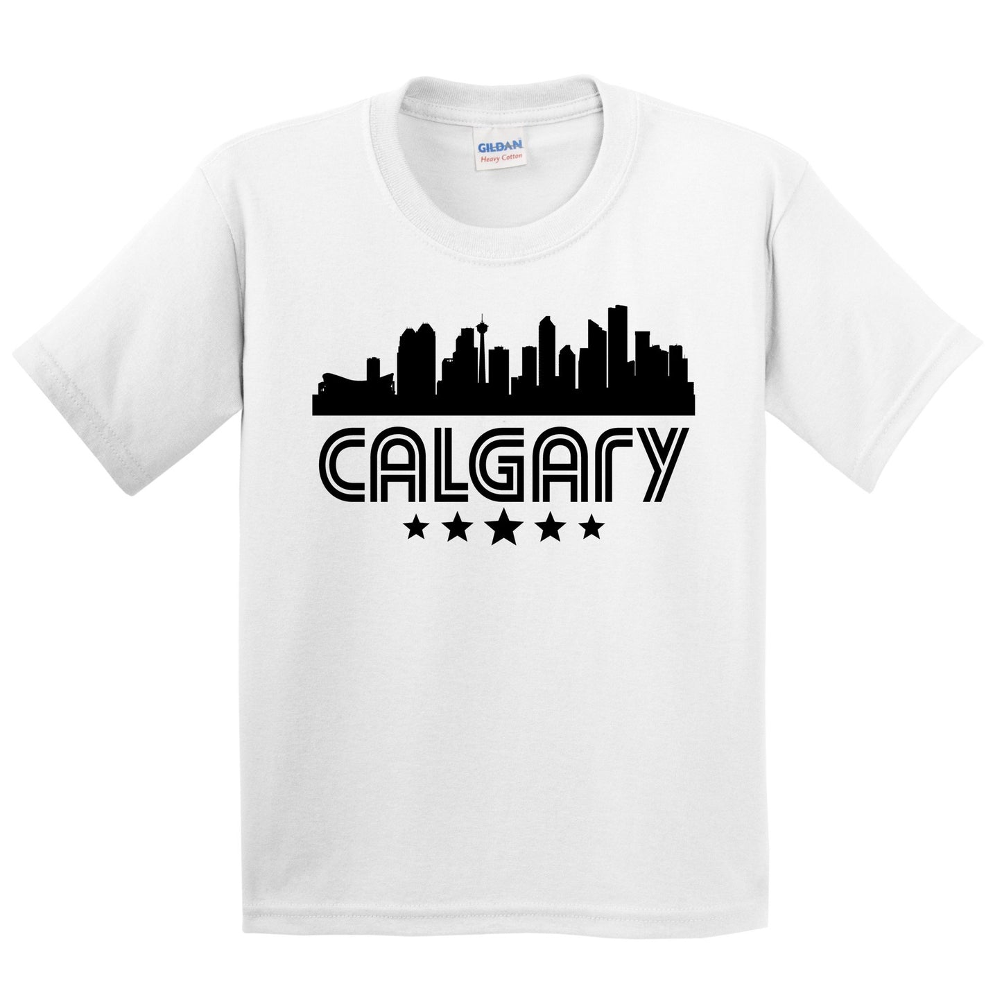 Calgary Alberta Skyline Retro Style Kids T-Shirt