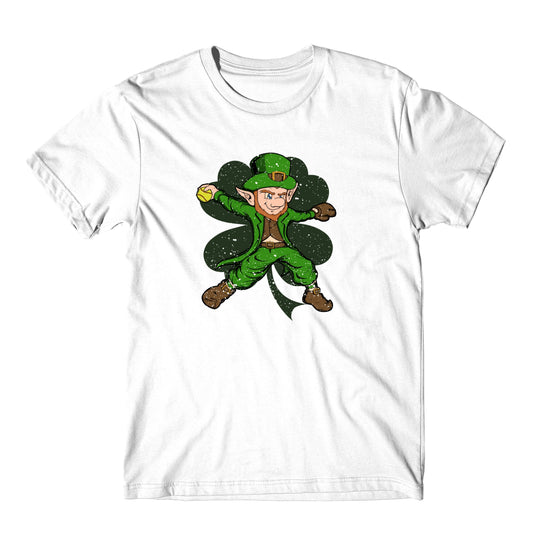 Softball Pitcher Leprechaun St. Patrick's Day Softball T-Shirt