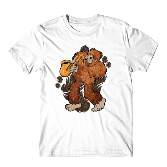 Bigfoot Saxophone Shirt - Sasquatch Playing Sax T-Shirt