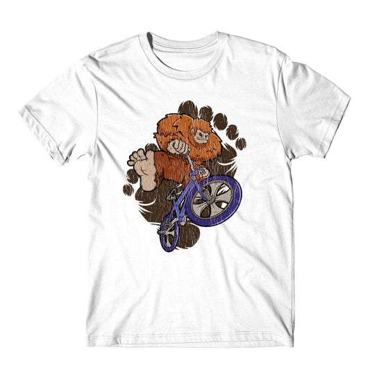 Bigfoot BMX Shirt - Sasquatch on BMX Bike T-Shirt