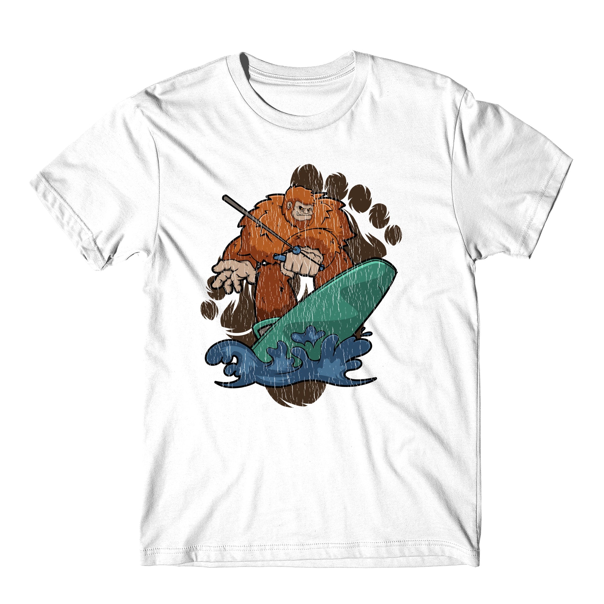 Bigfoot Wakeboarding Shirt - Sasquatch on Wakeboard T-Shirt
