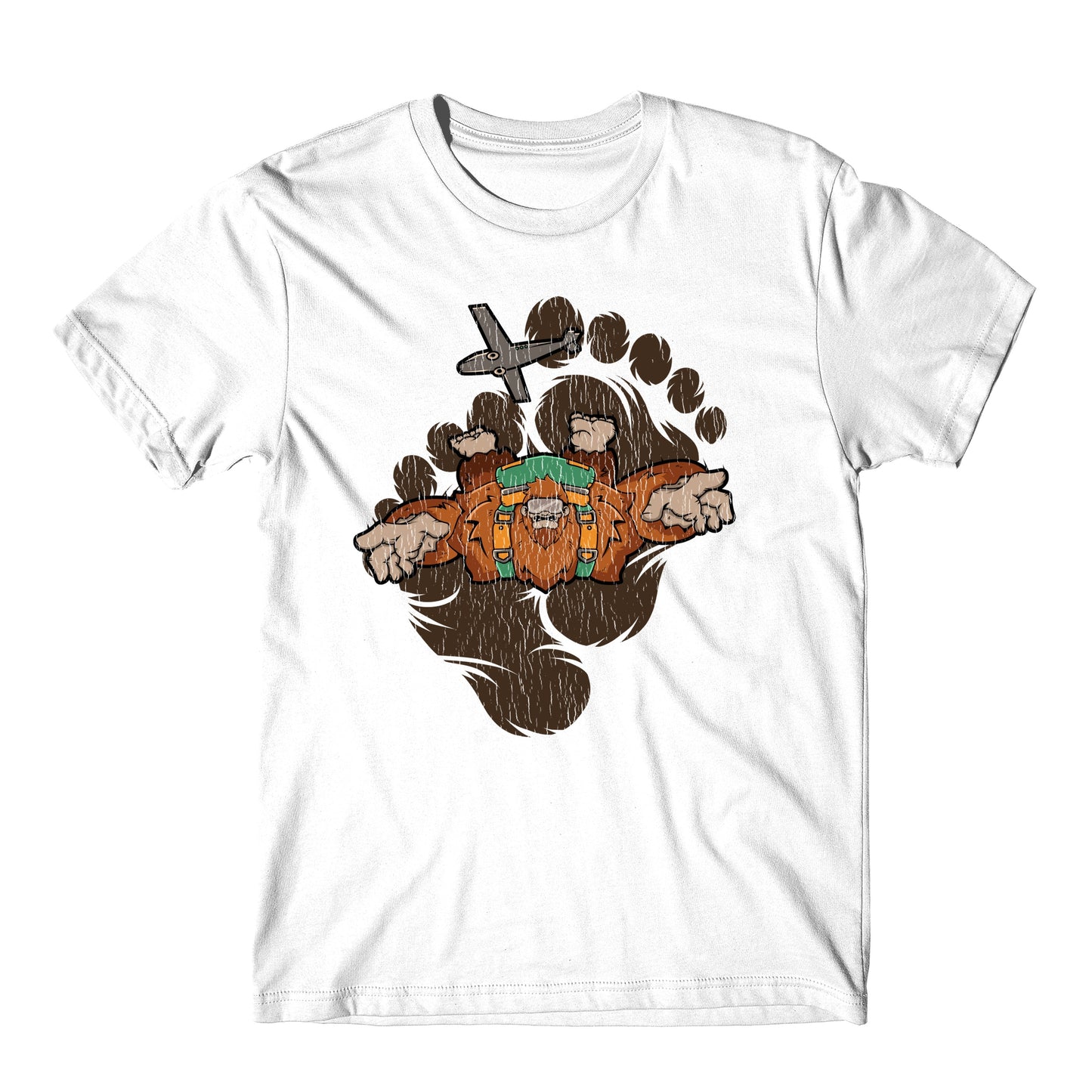 Bigfoot Skydiving Shirt - Sasquatch Jumping From Air Plane T-Shirt