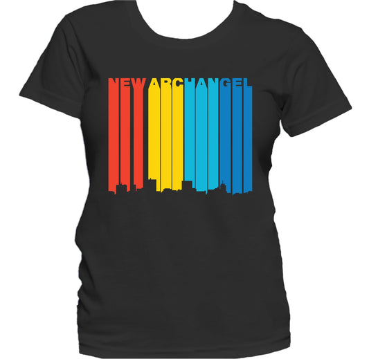 Retro 1970's Style New Archangel Alaska Skyline Women's T-Shirt
