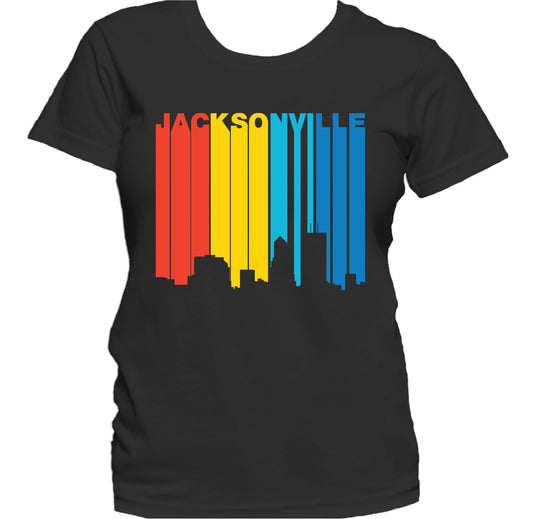 Retro 1970's Style Jacksonville Florida Skyline Women's T-Shirt