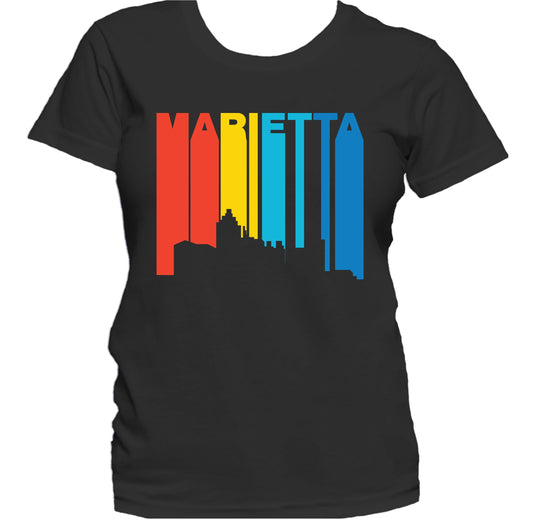 Retro 1970's Style Marietta Georgia Skyline Women's T-Shirt