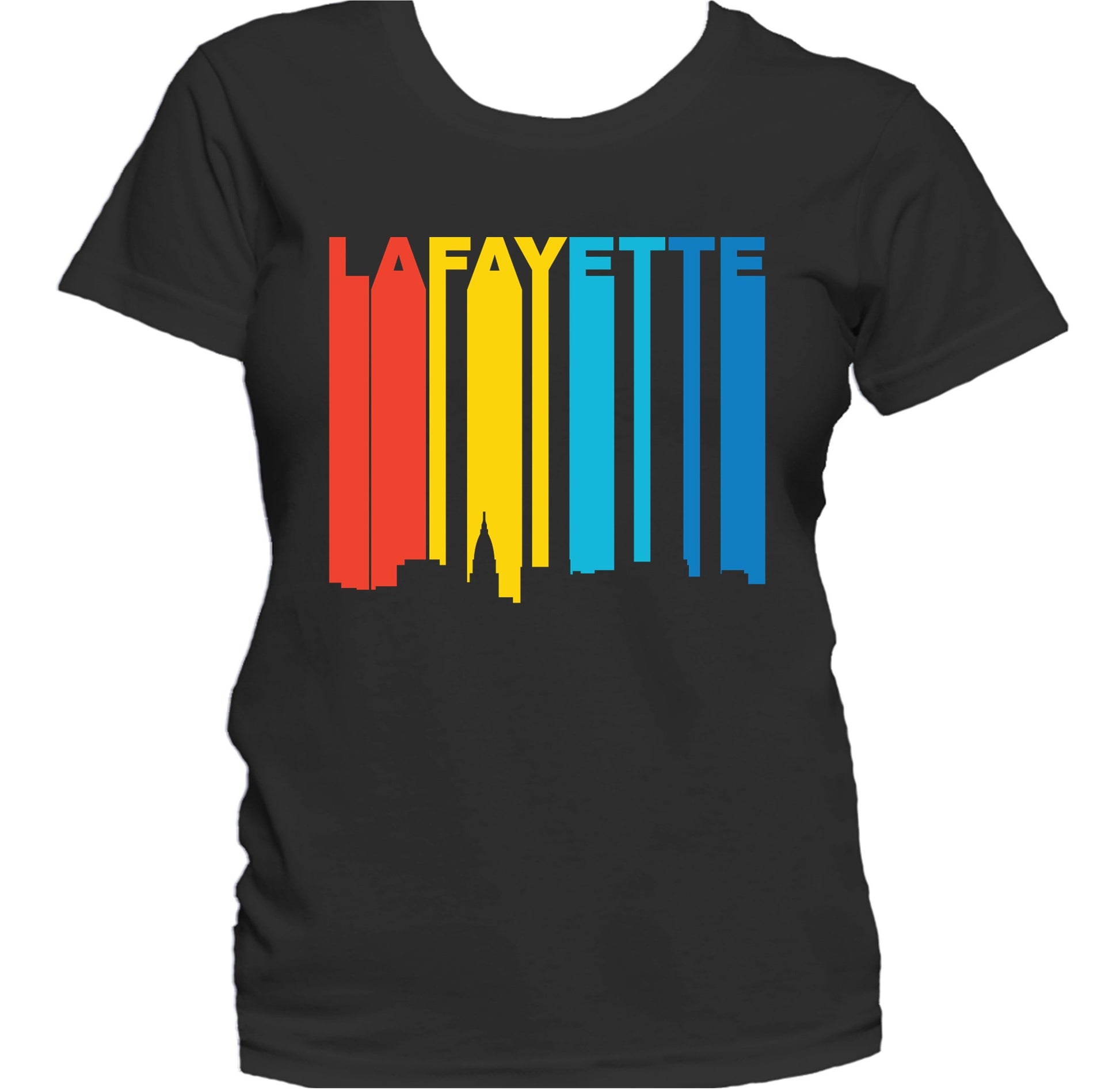 Retro 1970's Style Lafayette Indiana Skyline Women's T-Shirt
