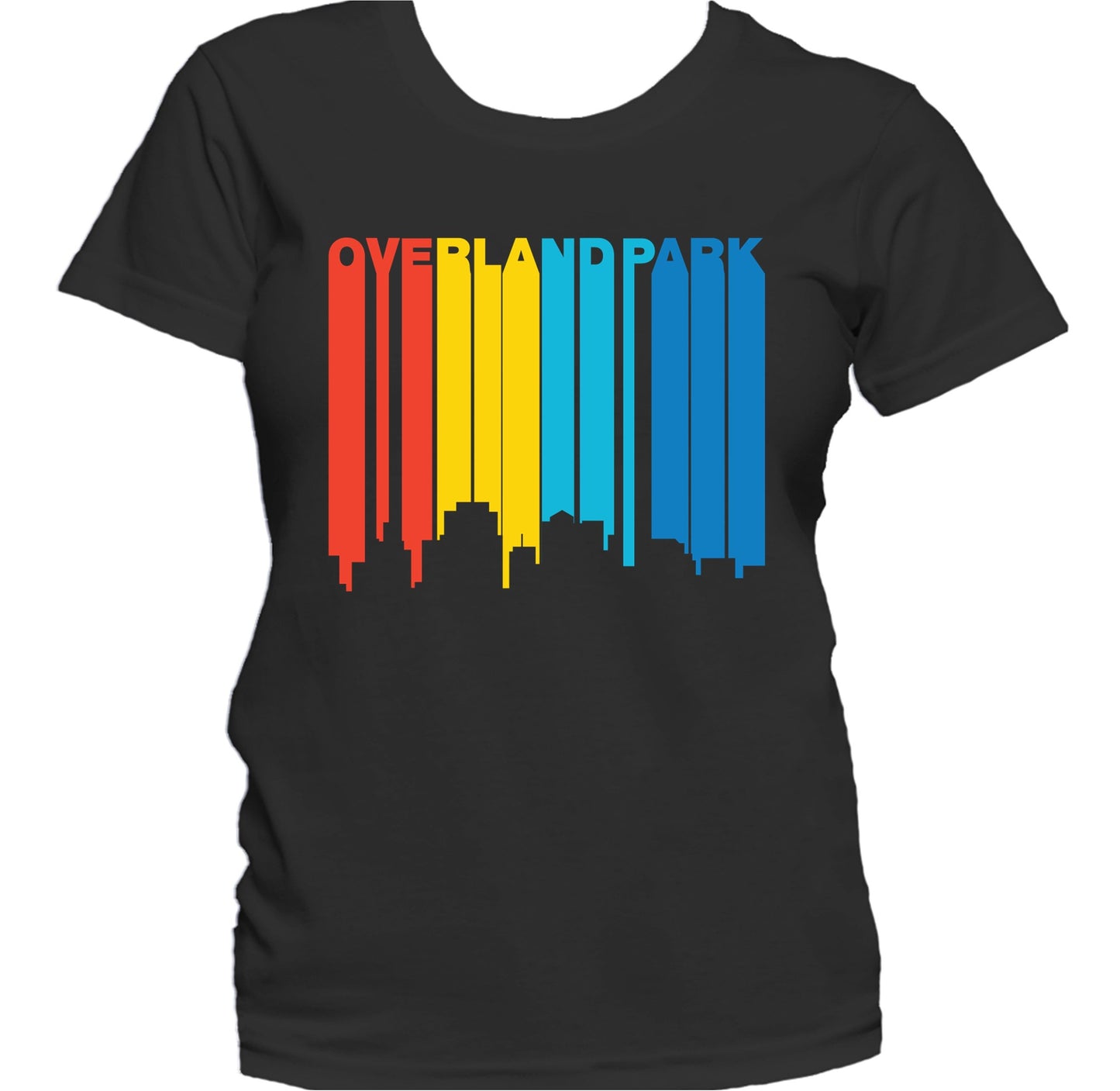 Retro 1970's Style Overland Park Kansas Skyline Women's T-Shirt