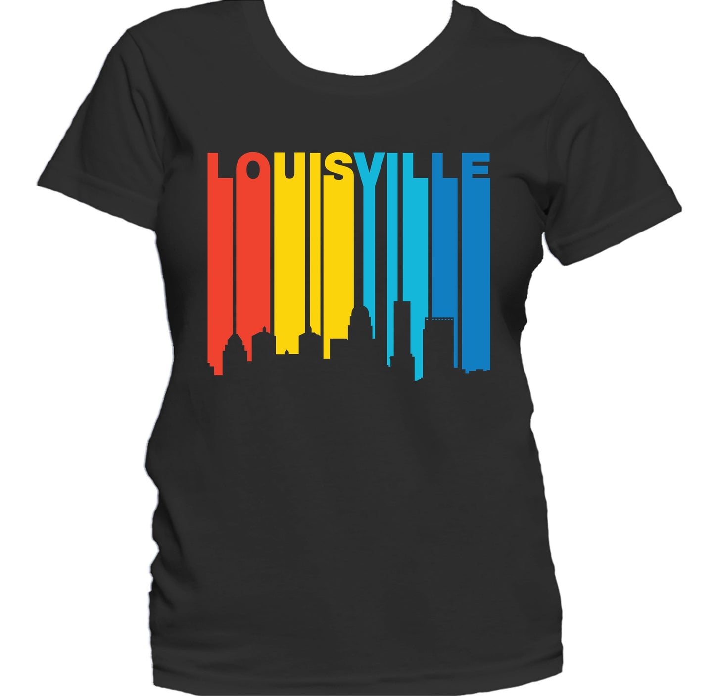 Retro 1970's Style Louisville Kentucky Skyline Women's T-Shirt