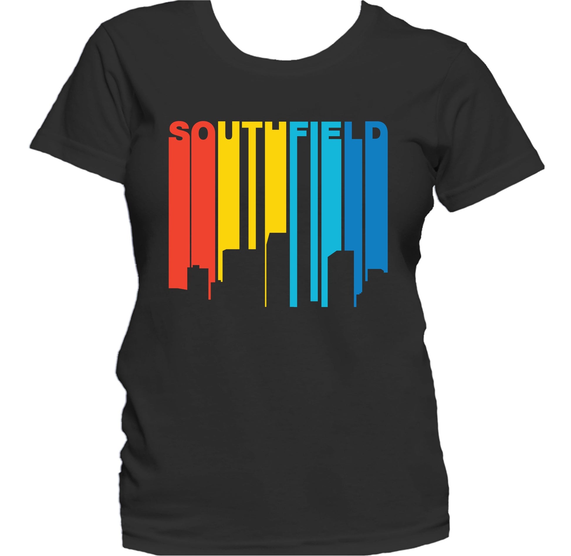 Retro 1970's Style Southfield Michigan Skyline Women's T-Shirt