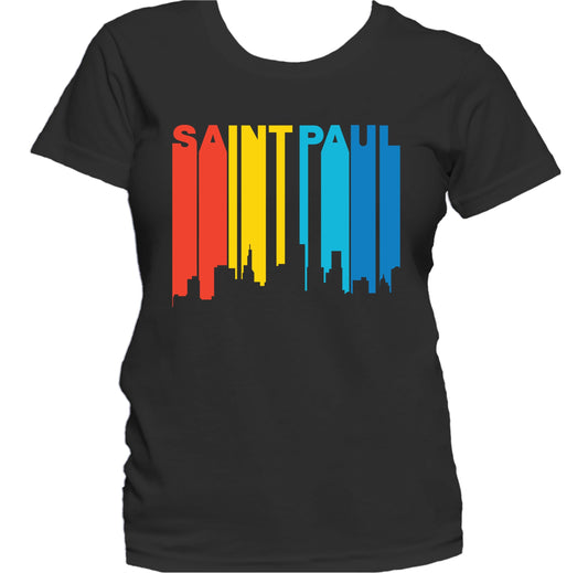 Retro 1970's Style Saint Paul Minnesota Skyline Women's T-Shirt