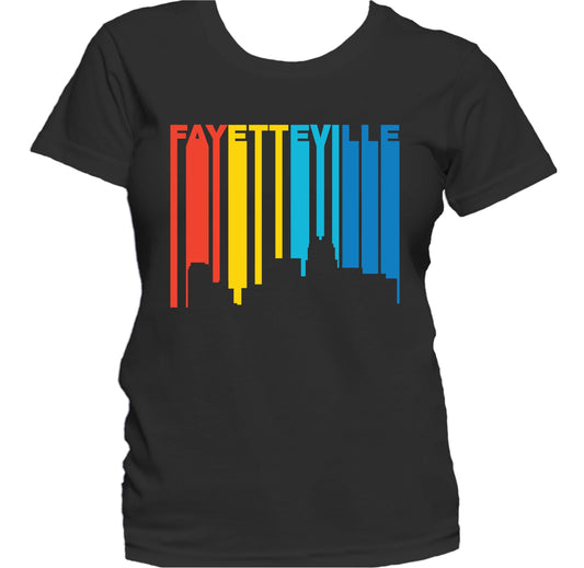 Retro 1970's Style Fayetteville North Carolina Skyline Women's T-Shirt