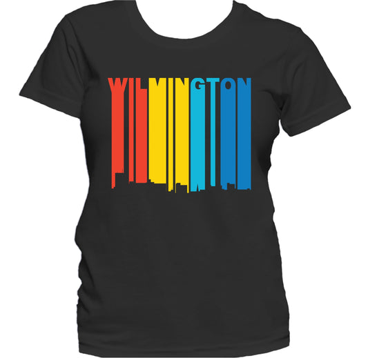 Retro 1970's Style Wilmington North Carolina Skyline Women's T-Shirt