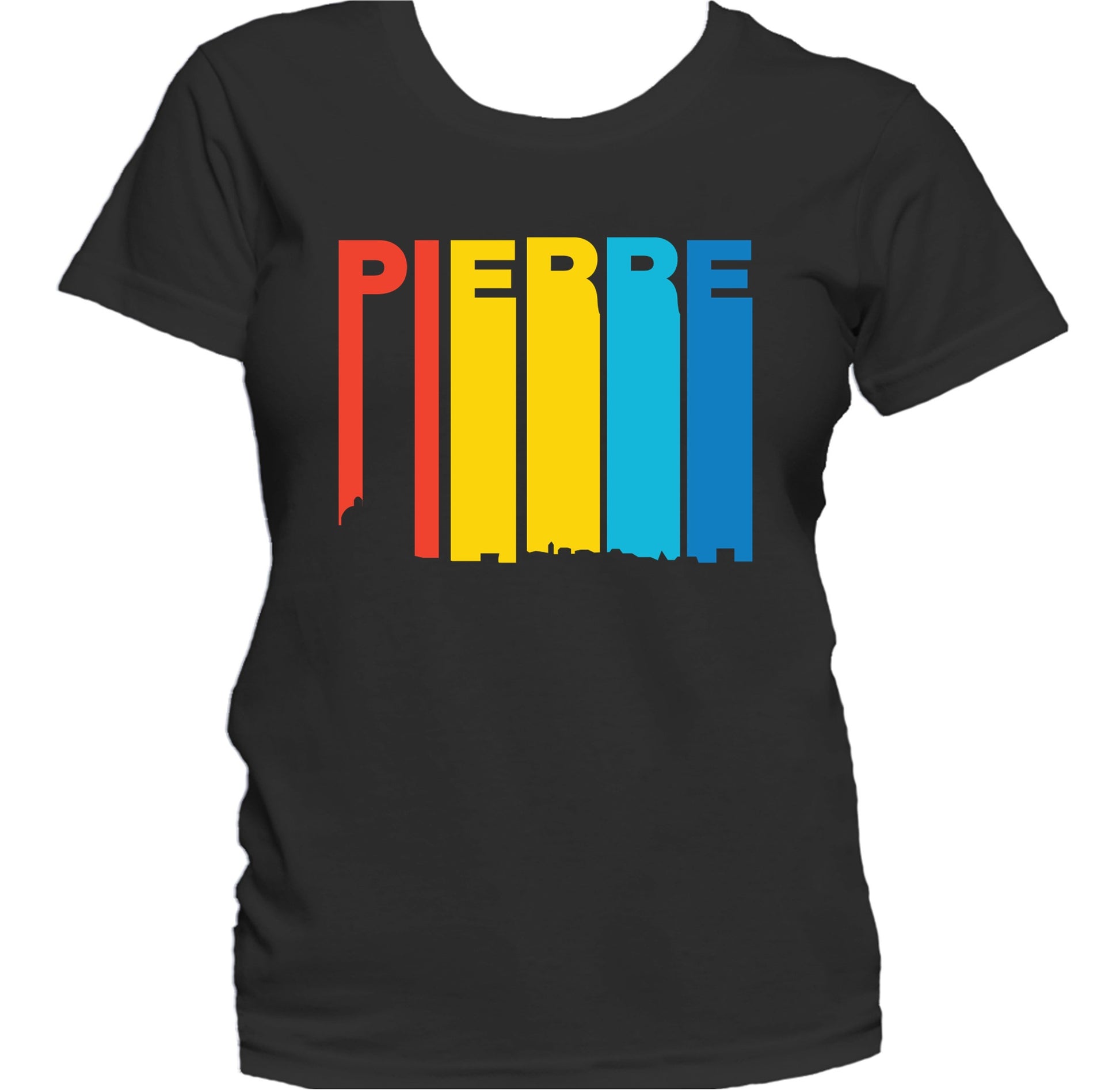 Retro 1970's Style Pierre South Dakota Skyline Women's T-Shirt